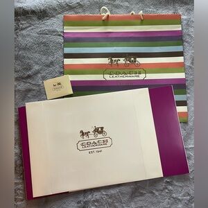 Coach Multicolor Striped XL Gift Box and Shopping Bag A